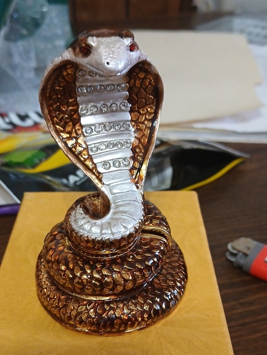 Other - Decorative Cobra Trinket - Metallic Bronze and Silver New